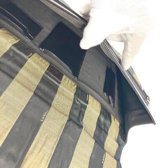 FENDI vintage Pecan Document Bag Briefcase Hand Bag Tote Bag Business bag - Picture 4 of 13